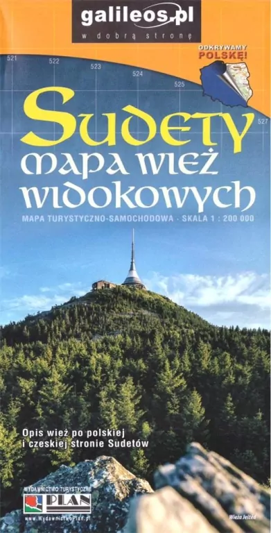 Mapa wież widokowych. Sudety 1:200 000 - tantis.pl