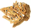 Klamerki + sznurek naturalne, 20 sztuk - tantis.pl