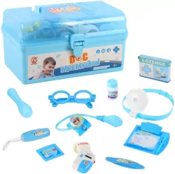 Zestaw lekarski ze światłem w kuferku