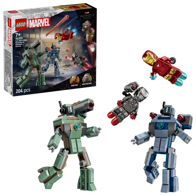 LEGO® Marvel. Iron Man i War Machine kontra drony Hammera 76320 - tantis.pl