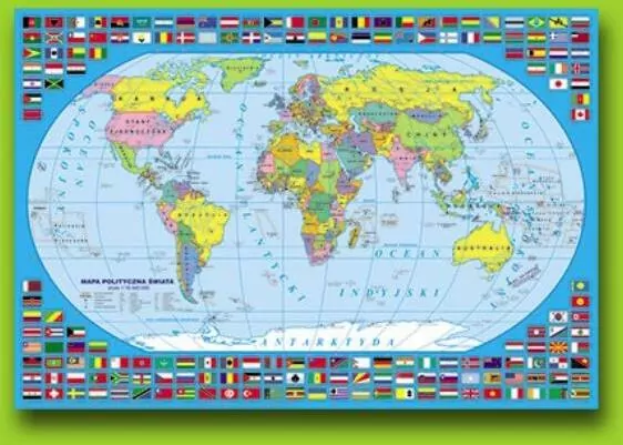 Podkład na biurko oklejany. Świat - tantis.pl