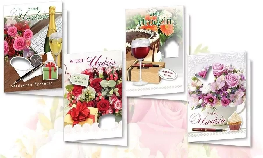 Karnet: W dniu urodzin, 10 szt, mix - tantis.pl
