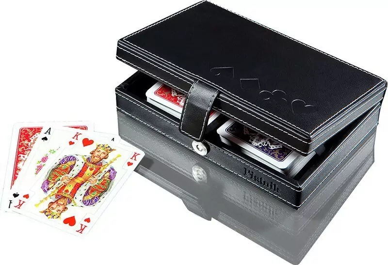 Piatnik. Karty do gry. 2 talie lux w pudełku z ekoskóry - tantis.pl