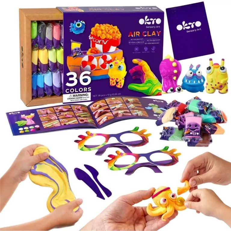 Zestaw lekkiej ciastoliny piankolina 36 kolorów - tantis.pl