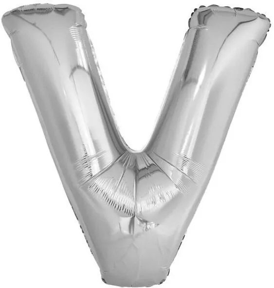 Balon foliowy litera V srebrna 78x86cm - tantis.pl