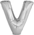 Balon foliowy litera V srebrna 78x86cm - tantis.pl