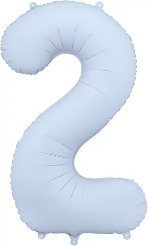 Balon foliowy cyfra 2 86cm mglisty niebieski - tantis.pl