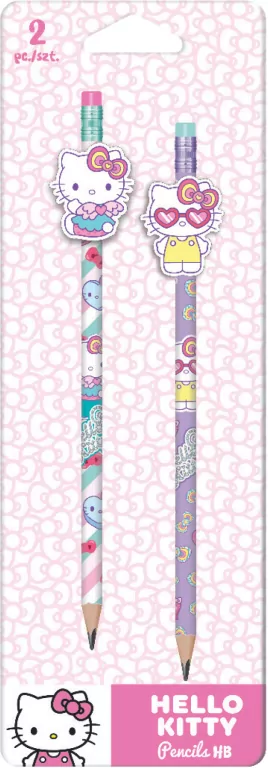 Ołówki z gumową nakładką Hello Kitty wzór 1 Pink blister 2szt. - tantis.pl
