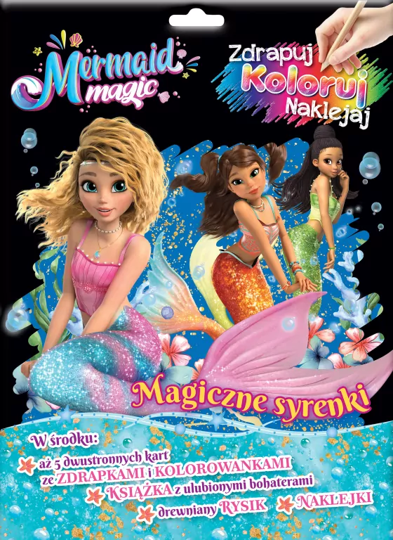 Magia Syren. Zdrapuj, koloruj, naklejaj - tantis.pl