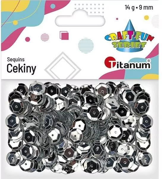Cekiny okrągłe. Srebrne metaliczne 9mm - tantis.pl