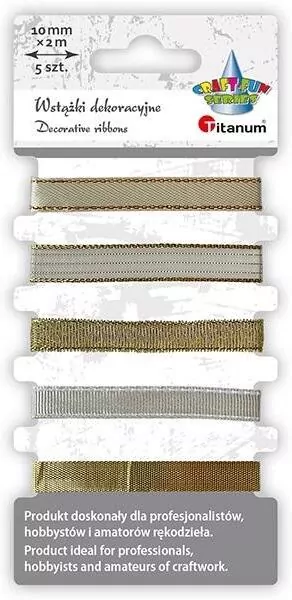 Wstążki 10mm 5x2m złote - tantis.pl