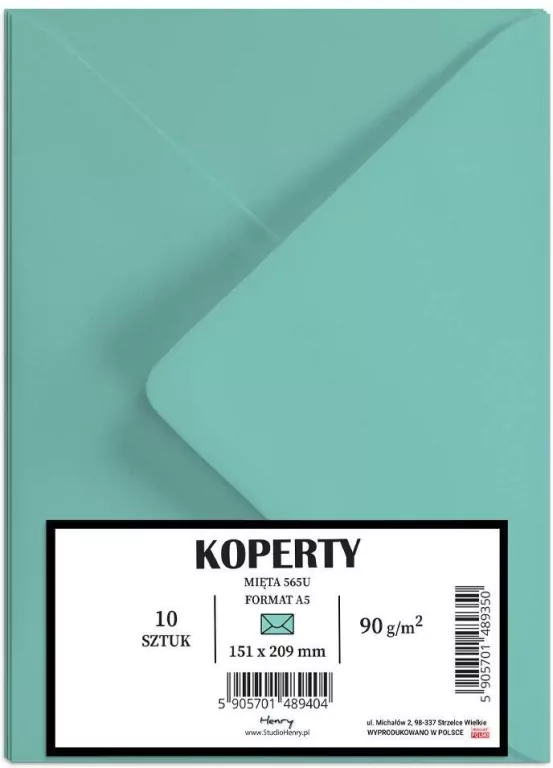 Koperty A5 miętowe - tantis.pl