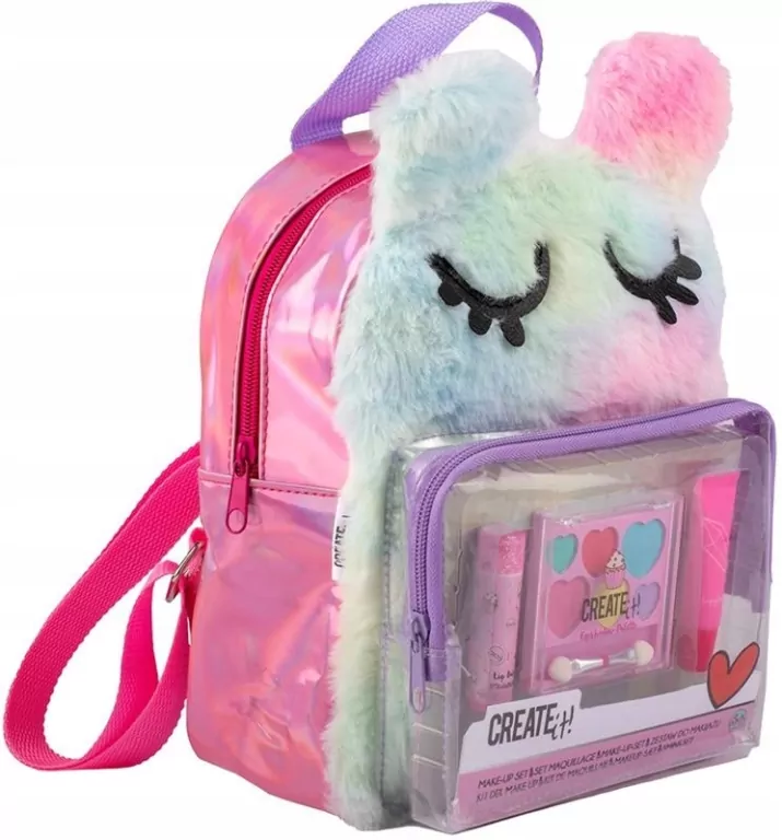 Zestaw do makijażu w puchatym plecaku CREATE IT! - tantis.pl