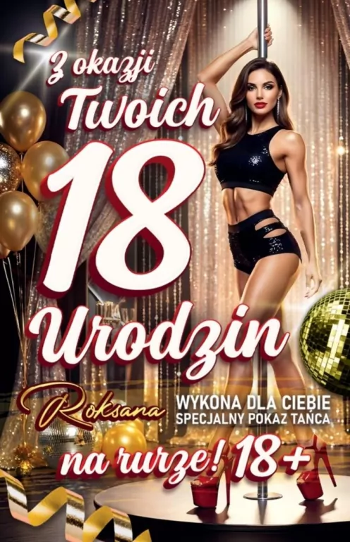 Karnet Urodziny 18 2K Tancerka Roksana - tantis.pl