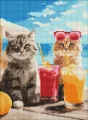 Diamentowa mozaika - Koty na wakacjach 30x40cm - tantis.pl