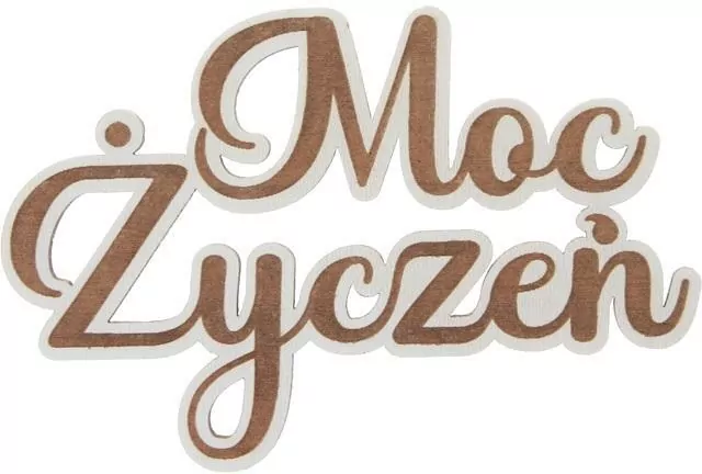 Drewniany napis - Moc życzeń 5szt biały - tantis.pl