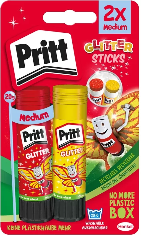 Klej w sztyfcie PRITT z brokatem 2x20g blister - tantis.pl