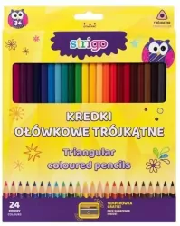 Kredki ołówkowe trójkątne 24 kolory