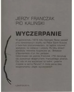Wyczerpanie. L'epuisement - tantis.pl