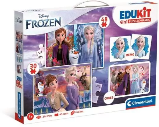 Puzzle 48 + 36 + Memo + 6 klocków Edukit Frozen - tantis.pl