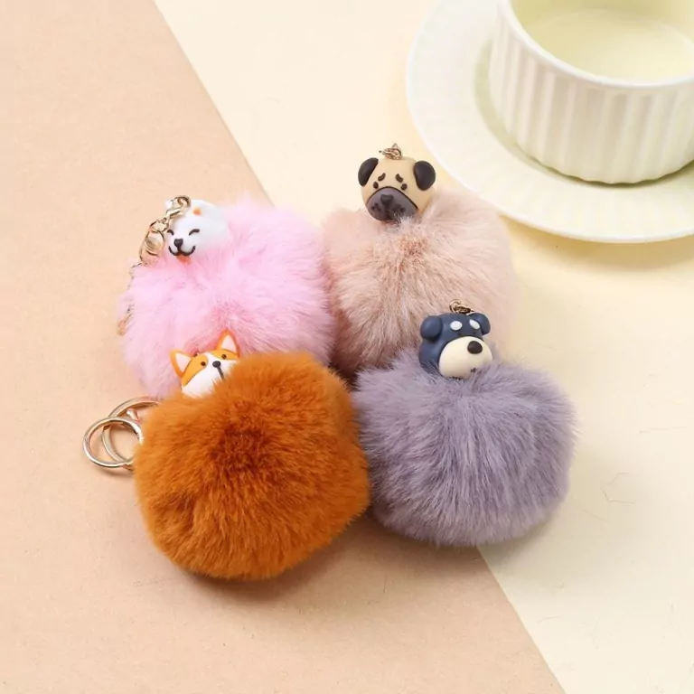 Brelok z pomponem Pieski mix HAPPY COLOR - tantis.pl