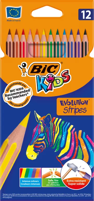 Kredki ołówkowe. Evolution Stripes. 12 kolorów - tantis.pl