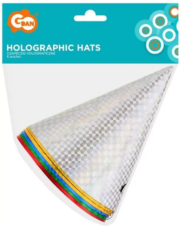 Czapeczki papierowe Holograficzne 6szt - tantis.pl