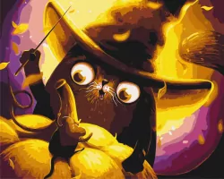 Malowanie po numerach - Kot Magik 40x50cm