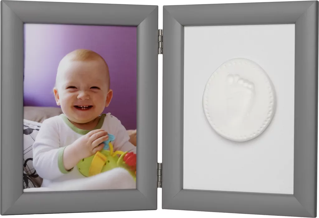 Zestaw Odcisk Bobasa - Ramka z glinką - szara - tantis.pl