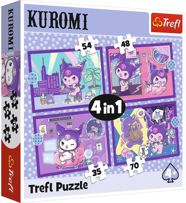Puzzle 4w1 Dzień Kuromi Hello Kitty TREFL - tantis.pl