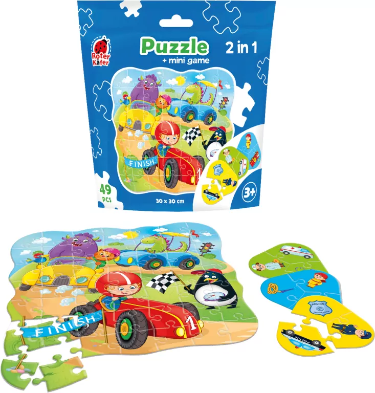 Puzzle 2w1 Pojazdy 49el - tantis.pl