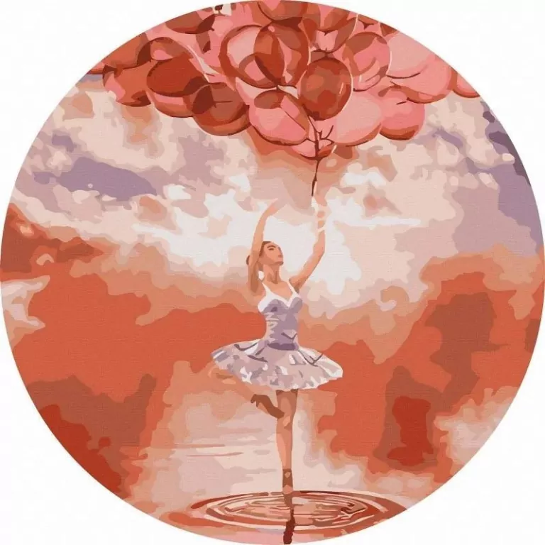 Malowanie po numerach okrągłe - Balerina... 40cm - tantis.pl