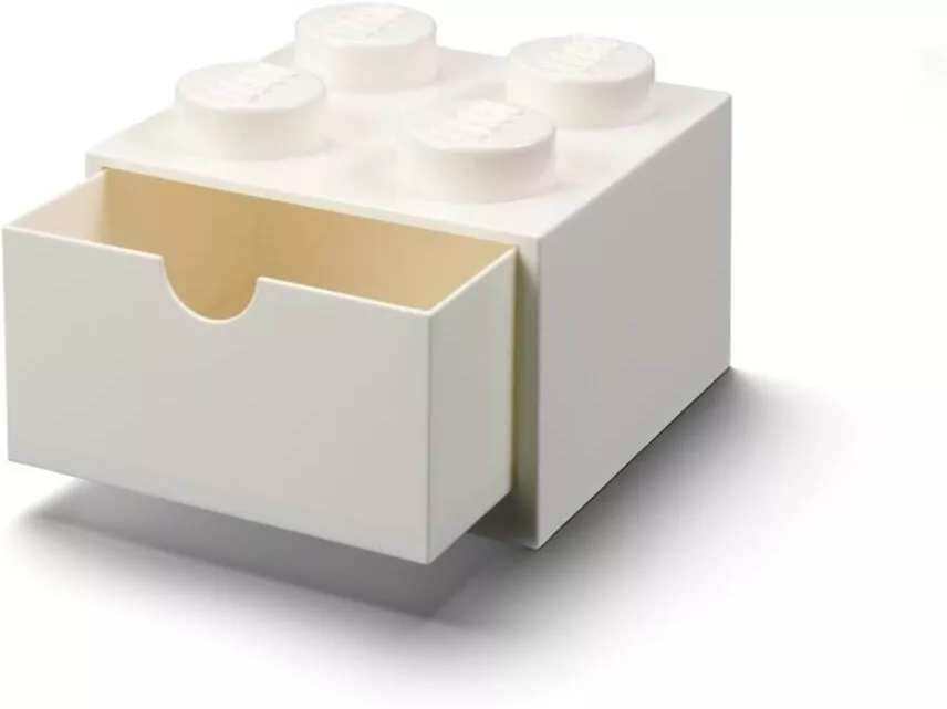LEGO(R) pojemnik klocek z szufladą na czwórka biały - tantis.pl