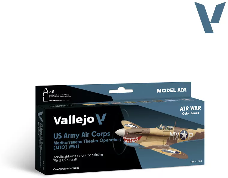 Vallejo: 71.183 - Model Air - Air War - US Army Air Corps - Mediterranean Theater Operations (MTO) WWII (8x18 ml) - tantis.pl