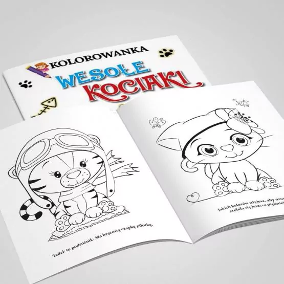 Kolorowanka. Wesołe kociaki. 50 naklejek z brokatem. - tantis.pl