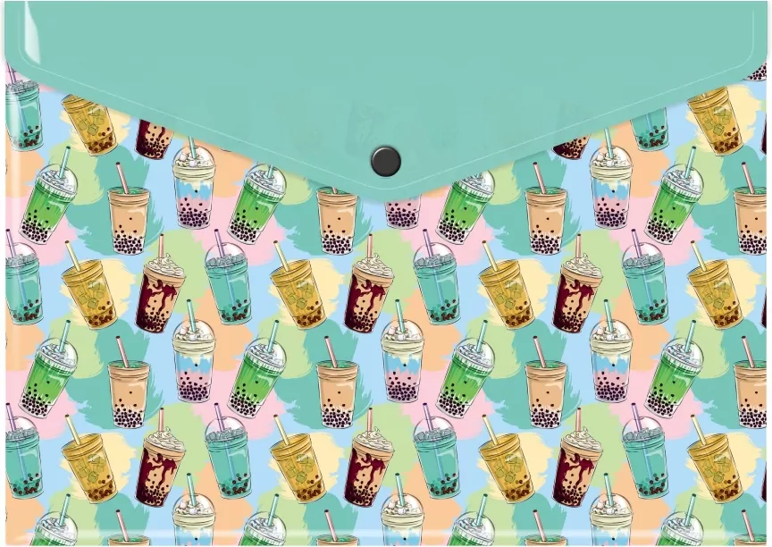 Teczka koperta A4 pp z nadrukiem bubble tea - tantis.pl