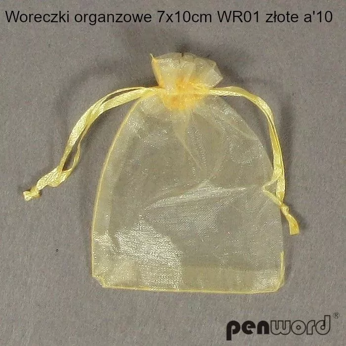 Woreczki organzowe złote 7x10cm - tantis.pl