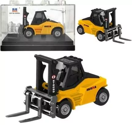 Wózek widłowy metalowy żółty 1:80 - tantis.pl