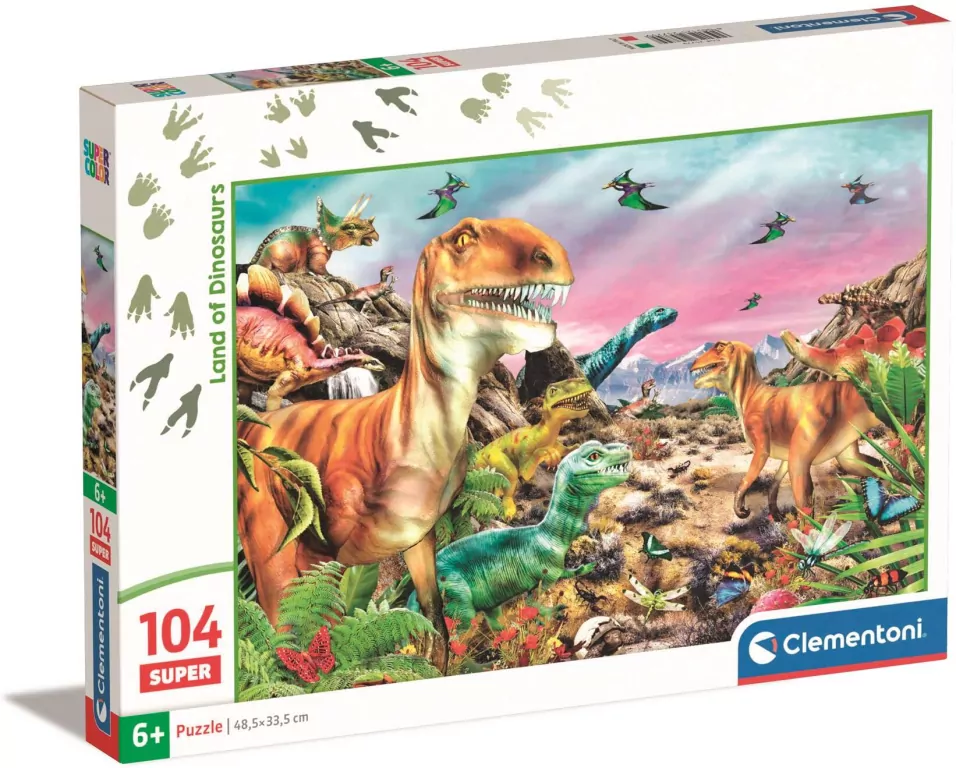 Puzzle 104 Super Kolor Land of Dinosaurus - tantis.pl