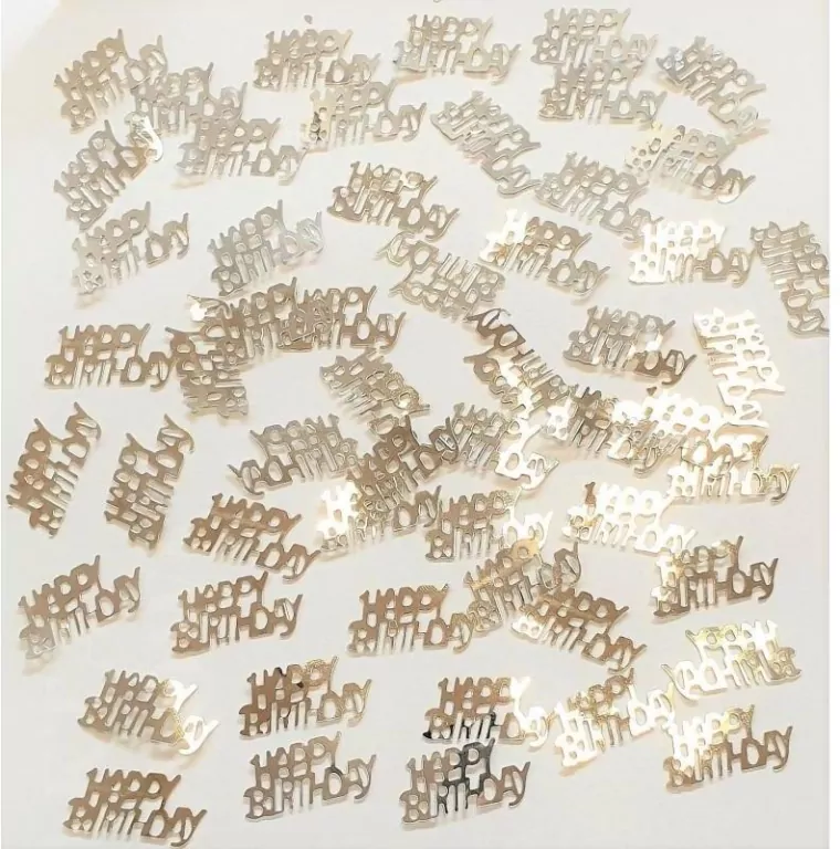 Konfetti metalizowane Happy Birthday srebrne - tantis.pl