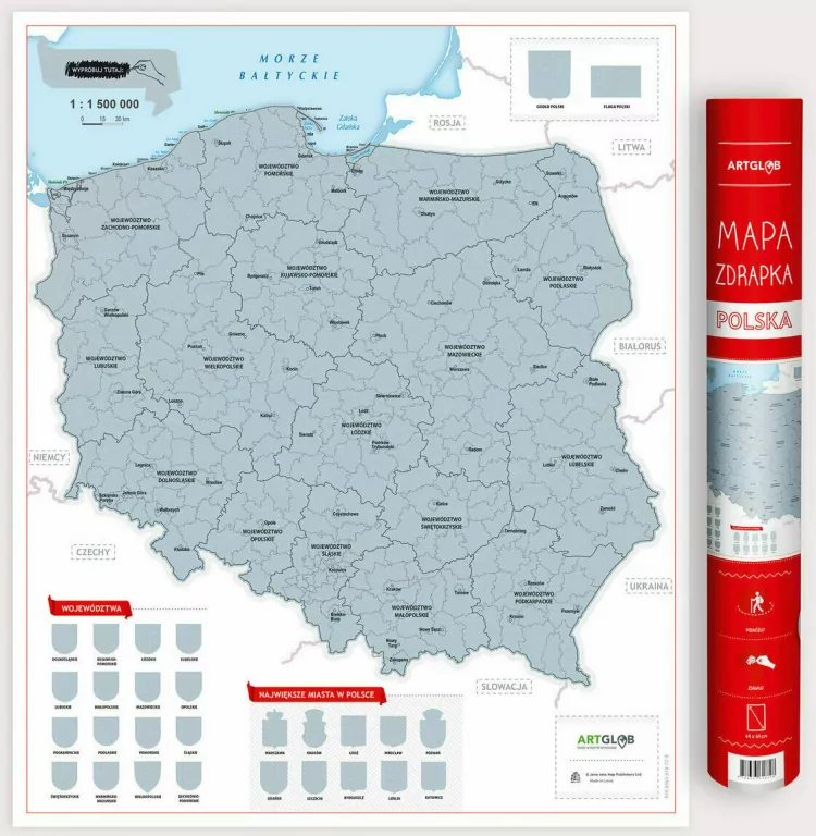 Mapa zdrapka. Polska 1:1 500 000 - tantis.pl