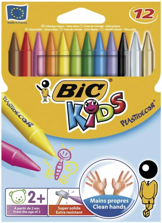 Kredki świecowe. Plastidecor. 12 sztuk - tantis.pl
