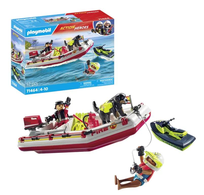 Playmobil 71464 Łódz straży pożarnej ze skuterem wodnym - tantis.pl