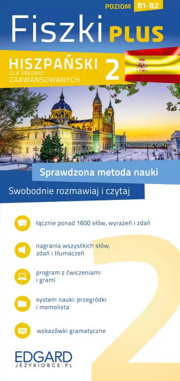 Hiszpański Fiszki Plus dla śred. zaaw. 2 - tantis.pl