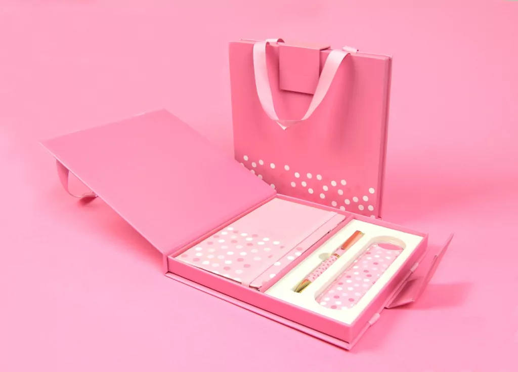 Długopis + notes Premium różowy - tantis.pl