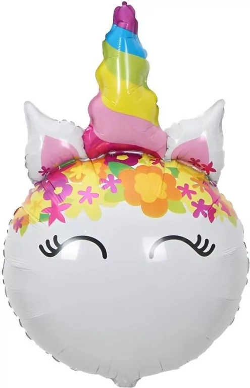Balon foliowy Jednorożec z kwiatami 64x41cm - tantis.pl