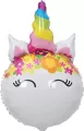 Balon foliowy Jednorożec z kwiatami 64x41cm - tantis.pl