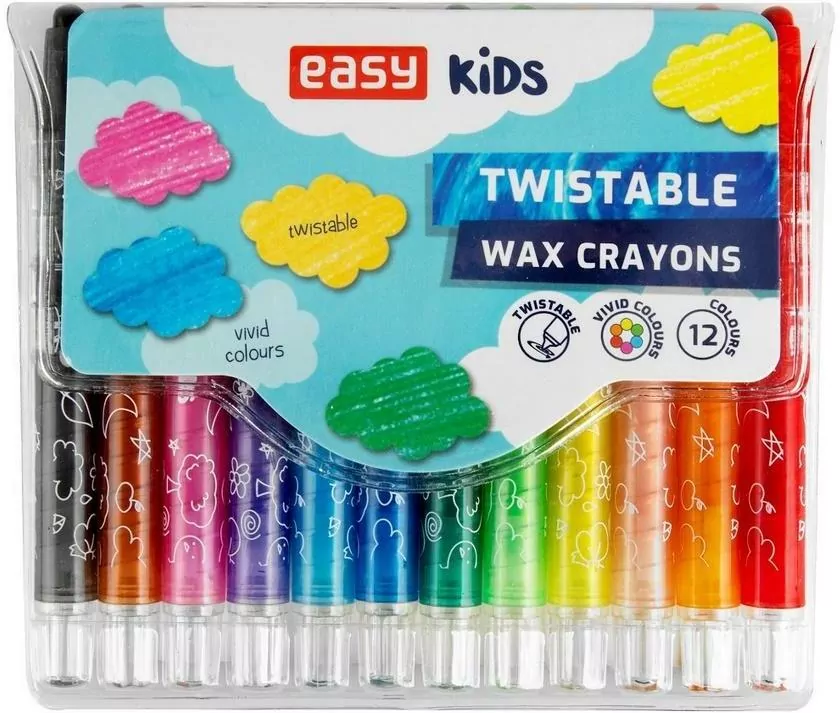 Kredki świecowe wykręcane. 12 kolorów - tantis.pl