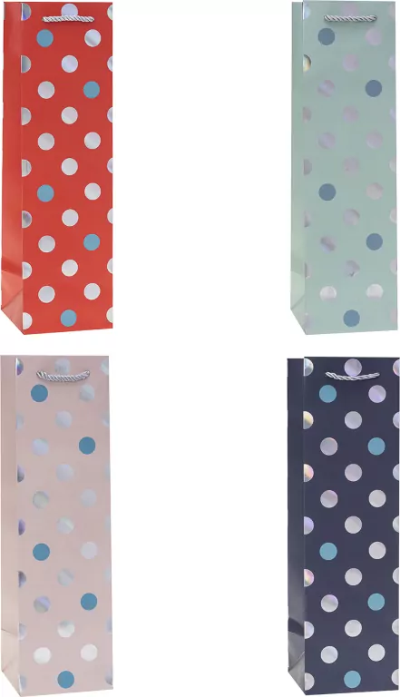 Torebka ozdobna na butelkę 11x38x11cm mix ROZETTE. 1 sztuka - tantis.pl