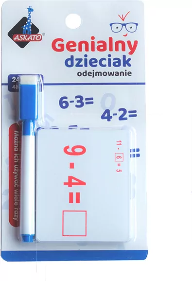 Fiszki matematyczne. odejmowanie. Genialny dzieciak - tantis.pl
